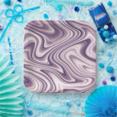 Assiettes En Carton Marbre Abstrait pourpre liquide (Fête)