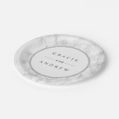 Assiettes En Carton Marbre blanc moderne Mariage Parties scintillant e (Angle)