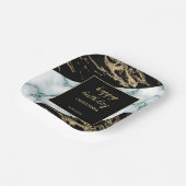 Assiettes En Carton Marbre blanc or Paint Paint Texture Anniversaire (Angulaire)