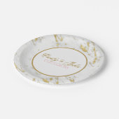 Assiettes En Carton Marbre blanc Parties scintillant Or - Enregistrer  (Angle)