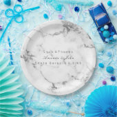 Assiettes En Carton Marbre blanc Pierre Carrara Gris Argent minimal (Fête)