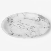 Assiettes En Carton Marbre blanc Pierre Carrara Gris Argent minimal (Angle)