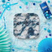 Assiettes En Carton Marbre bleu (Fête)