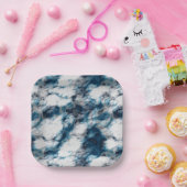 Assiettes En Carton Marbre bleu (Fête)