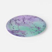 Assiettes En Carton Marbre chic | Lavande violet et vert menthe (Angle)