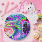 Assiettes En Carton Marbre coloré Fluid Art (Fête)