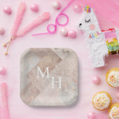 Assiettes En Carton Marbré de grès Abstrait (Fête)