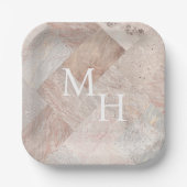 Assiettes En Carton Marbré de grès Abstrait (Recto)