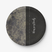 Assiettes En Carton Marbre de verre Granite Shimmer Style design éléga (Devant)