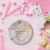 Assiettes En Carton Marbre et cuivre faits sur commande épousant les (Fête)