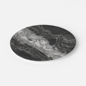 Assiettes En Carton Marbre gris et blanc et abstrait argenté (Angle)