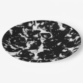 Assiettes En Carton Marbre grunge abstrait - noir et blanc (Angle)