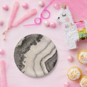 Assiettes En Carton Marbre naturel noir blanc agneau (Fête)