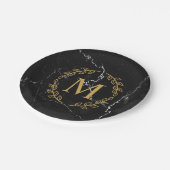 Assiettes En Carton Marbre noir (Angle)