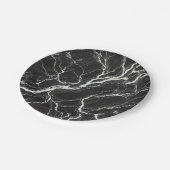 Assiettes En Carton Marbre noir et blanc chic vue glamour (Angle)