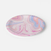 Assiettes En Carton Marbre orange rose pastel élégant (Angle)