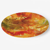 Assiettes En Carton Marbre rouge, or, orange, encre (Angle)