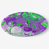 Assiettes En Carton Marbre vert pourpre et citron vert (Angle)