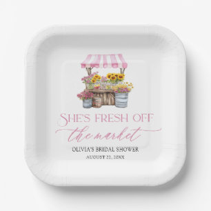 Assiettes En Carton Marché de producteurs fraîchement ouvert Shower de