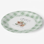 Assiettes En Carton Marché fermier Gingham Baby Shower (Angle)
