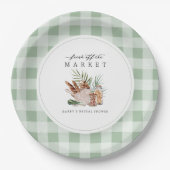 Assiettes En Carton Marché fermier Gingham Baby Shower (Devant)