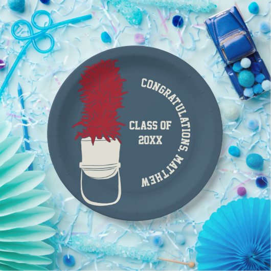 Assiettes En Carton Marching Band Casquette avec Feathers Custom Party (Fête)