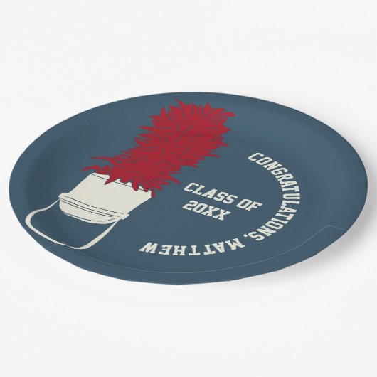 Assiettes En Carton Marching Band Casquette avec Feathers Custom Party (Angle)