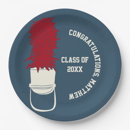 Assiettes En Carton Marching Band Casquette avec Feathers Custom Party (Devant)