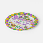 Assiettes En Carton Mardi Gras 1er anniversaire (King Cake & Fun) (Angle)
