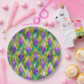Assiettes En Carton Mardi Gras Arlequin en verre tendu Imprimer (Fête)