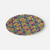 Assiettes En Carton Mardi Gras Fleur de lis (Angle)