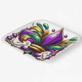 Assiettes En Carton Mardi Gras Fleur de lis (Angulaire)