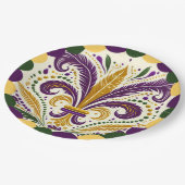 Assiettes En Carton Mardi Gras fleur-de-lis (Angle)