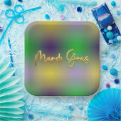 Assiettes En Carton Mardi Gras Jaune, Violet, Vert (Fête)