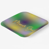 Assiettes En Carton Mardi Gras Jaune, Violet, Vert (Angulaire)