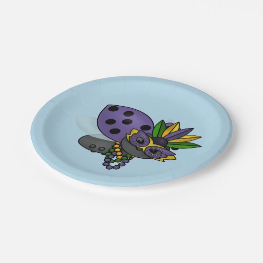Assiettes En Carton Mardi Gras Ladybug (Angle)
