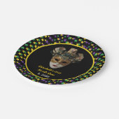 Assiettes En Carton Mardi Gras Masque 21e fête d'anniversaire (Angle)