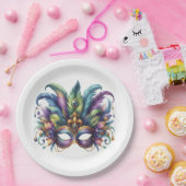 Assiettes En Carton Mardi Gras Masquerade (Fête)