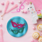 Assiettes En Carton Mardi Gras Masquerade Mascates Plaques de papier (Fête)