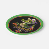 Assiettes En Carton Mardi Gras Parti Gator & Crawdads (Angle)