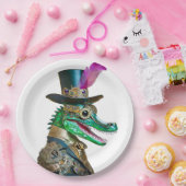 Assiettes En Carton Mardi Gras Steampunk Party Animal Alligator (Fête)