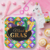 Assiettes En Carton Mardi Grass Fleur de Lis (Fête)