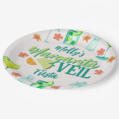 Assiettes En Carton Margarita Veil Bachelorette Party Illustré (Angle)