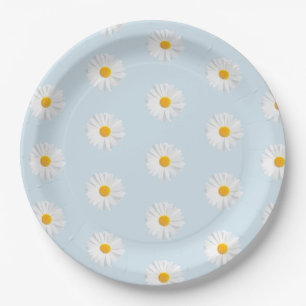 Assiettes En Carton marguerite blanche