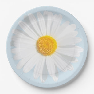 Assiettes En Carton marguerite blanche