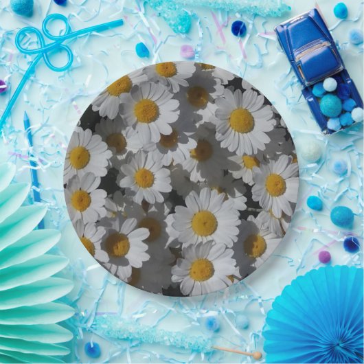 Assiettes En Carton Marguerite blanche (Fête)