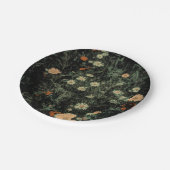 Assiettes En Carton marguerite blanche bohème fleur sauvage noir flora (Angle)