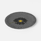 Assiettes En Carton marguerite noire sur en vichy (Angle)