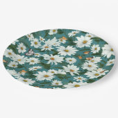 Assiettes En Carton Marguerites blanches et papillons (Angle)