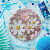 Assiettes En Carton Marguerites roses et blanches d'été (Fête)